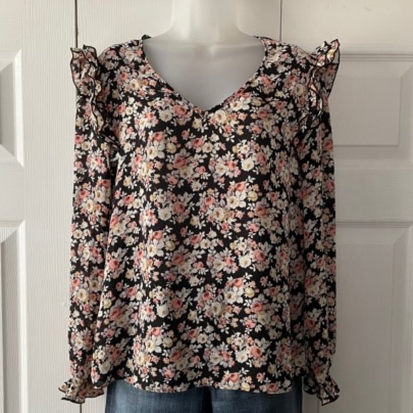 SUPPLY & DEMAND Peggy Dark Floral Print Blouse from Saks NWT - Picture 4 of 8